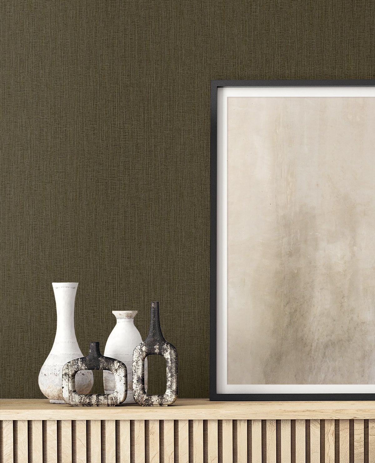 Natural Tether Truffle by Raffia Textured Vinyl Wallpaper – Seabrook Designs RA41525