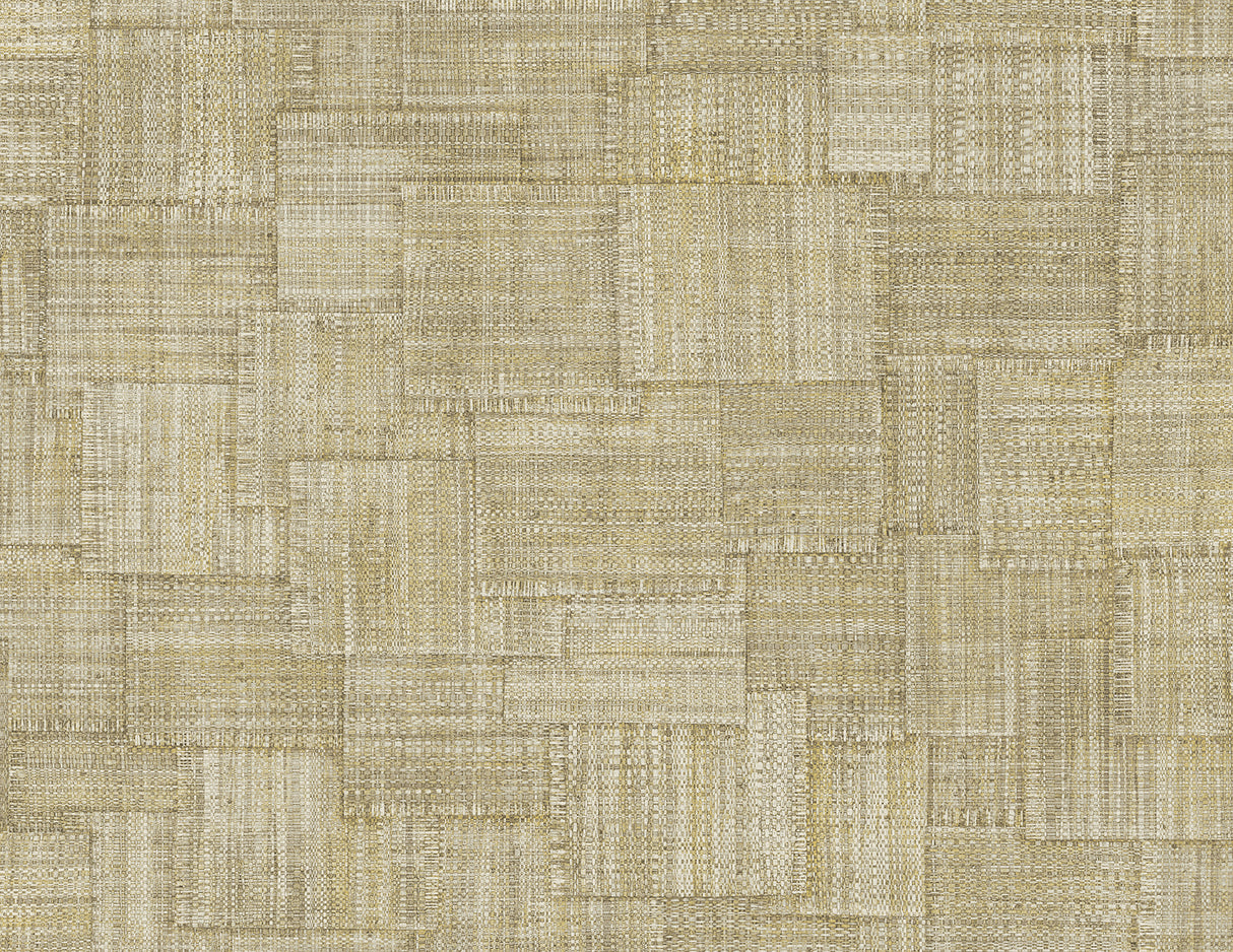 Woven Blocks Beige faux weave block pattern wallpaper by Seabrook Designs (RA41704)