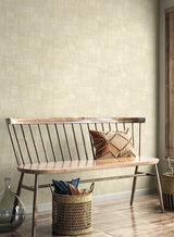 Woven Blocks Macadamia by Raffia Faux Weave Vinyl Wallpaper – Seabrook Designs RA41709