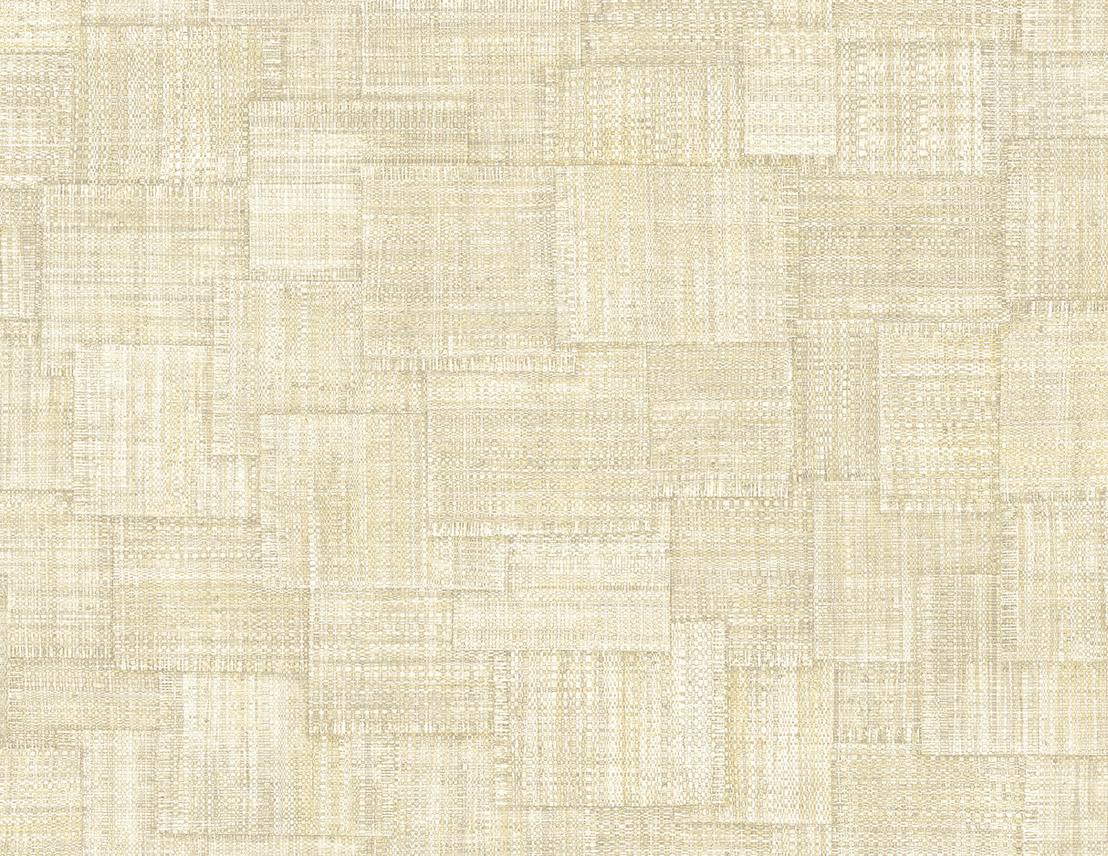 Woven Blocks Macadamia faux weave textured wallpaper pattern