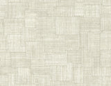 Woven Blocks wallpaper in Oyster with a matte faux weave block texture