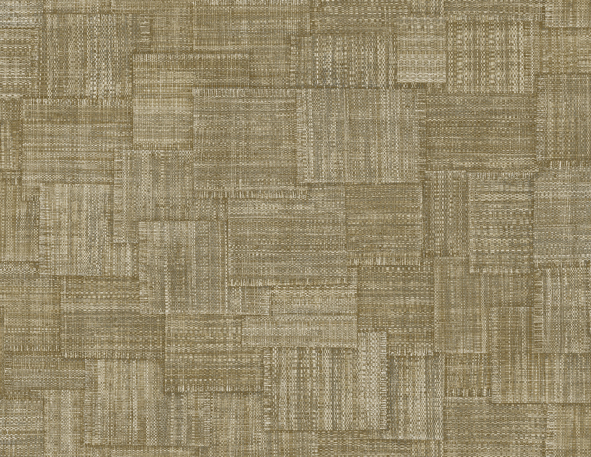 Woven Blocks faux weave texture wallpaper in Burlap colorway (RA41712) by Seabrook Designs.