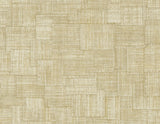 Woven Blocks wallpaper in Parchment, a matte faux weave block texture in warm beige tones.