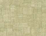 Woven Blocks Straw Green faux weave block pattern vinyl wallpaper