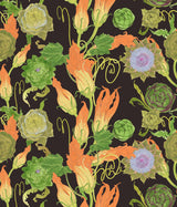 Black Artichoke Peel & Stick Wallpaper with Botanical Leaves Motif - RAS6258
