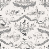 Worst in Show Black Peel & Stick Wallpaper with Dog Toile Pattern, Modern Style - RAS6260