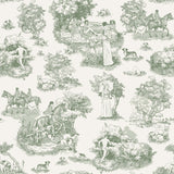Green The Chase Toile Peel & Stick Wallpaper with Modern Graphics Motif - RAS6261