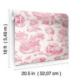 Pink The Chase Toile Peel & Stick Wallpaper - WallPops RAS6262