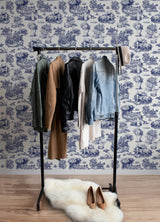 The Chase Blue Toile Peel & Stick Wallpaper - Rachel Antonoff x WallPops RAS6264
