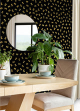 Black Pasta Peel & Stick Wallpaper with Novelty Farfalle Motif - RAS6265