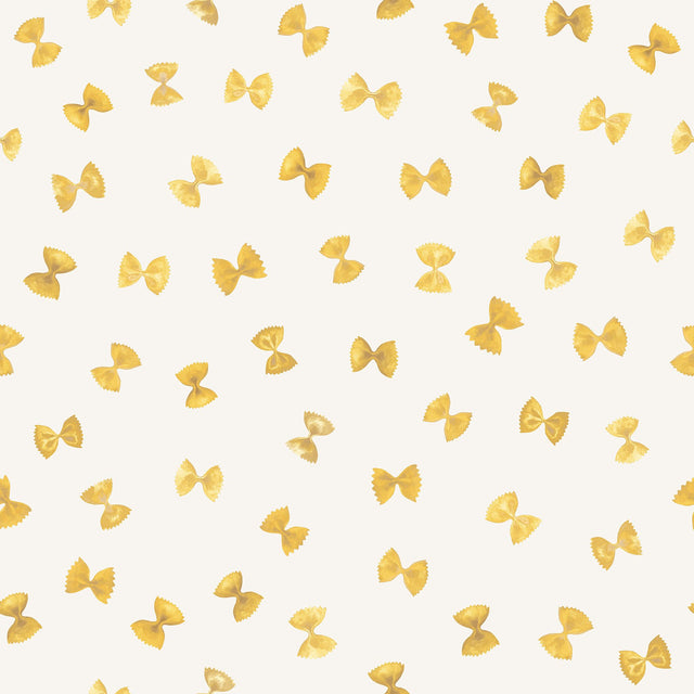White Pasta Peel & Stick Wallpaper with Novelty Farfalle Motif - Brewster RAS6266
