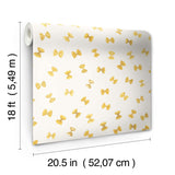White Pasta Peel & Stick Wallpaper with Novelty Farfalle Motif - Brewster RAS6266