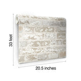 Up the Wall Off White & Grey Brick Pattern Prepasted Wallpaper - York RB4304