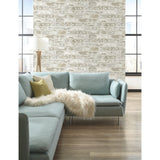 Up the Wall Off White & Grey Brick Pattern Prepasted Wallpaper - York RB4304