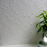 Alfred White Paintable Supaglypta Wallpaper