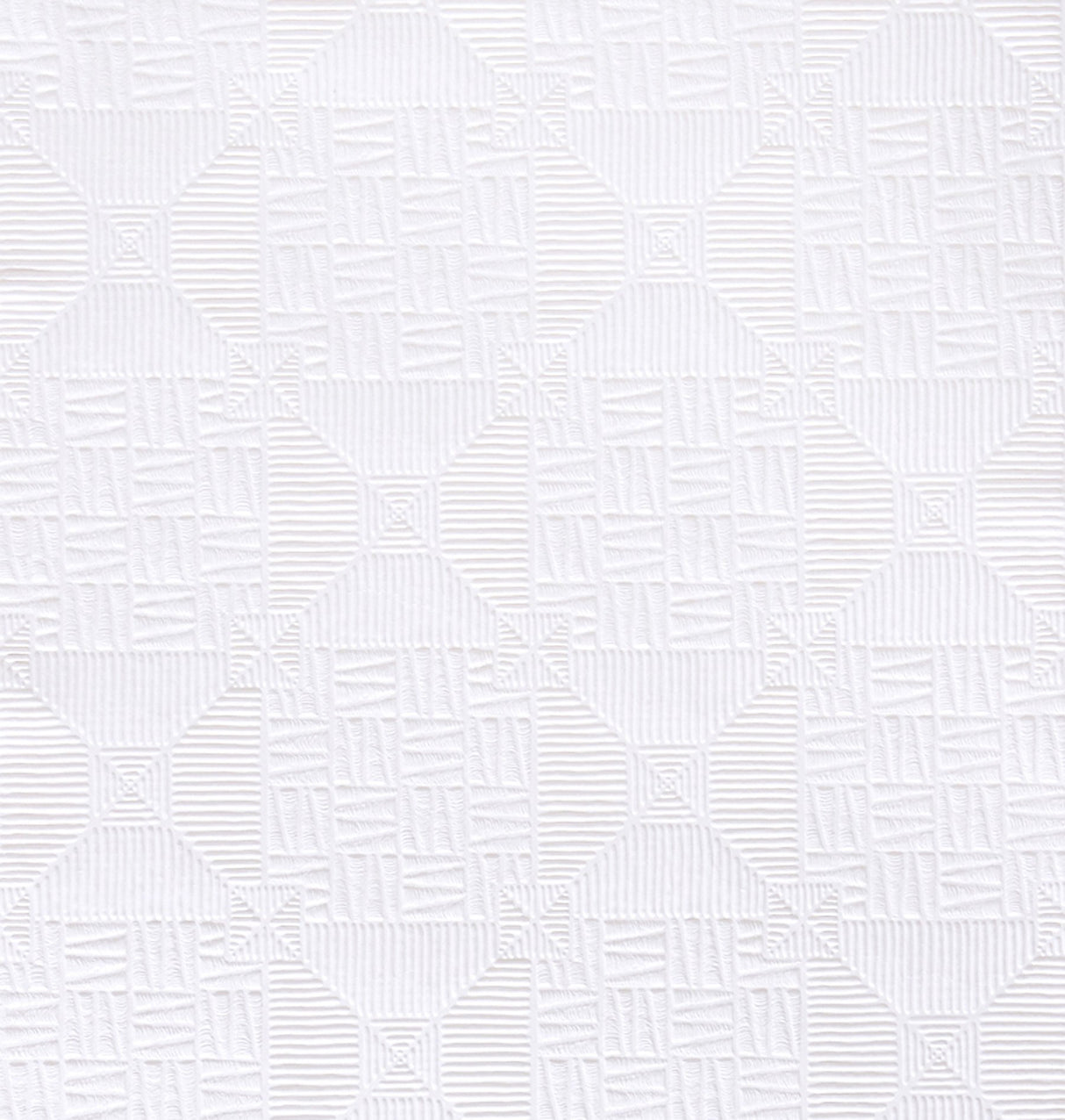 Inca Paintable Tribal White Wallpaper with Geometric Tribal Texture - Brewster RD0145