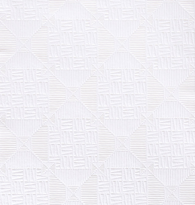 Inca Paintable Tribal White Wallpaper with Geometric Tribal Texture - Brewster RD0145