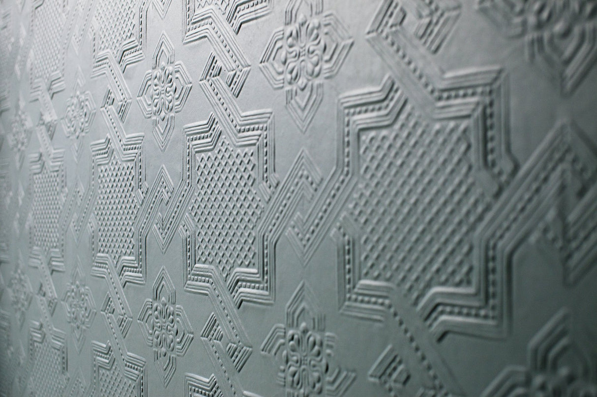 Seymour White Paintable Supaglypta Wallpaper