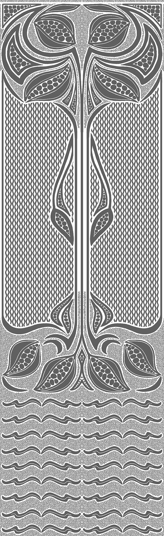 Nouveau White Paintable Dado Wallpaper with Art Nouveau Tree Motif - Brewster RD06681