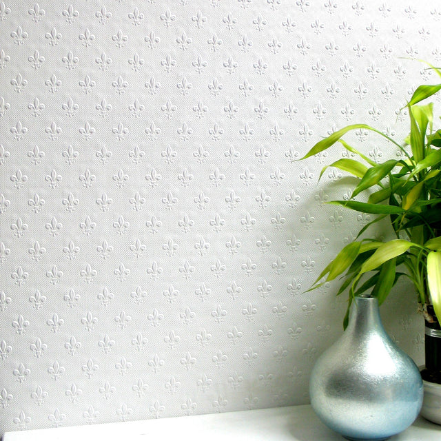 Tudor White Paintable Anaglypta Original Wallpaper