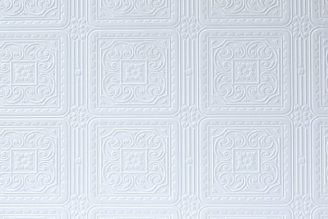 Turner Tile White Paintable Textured Vinyl Wallpaper
