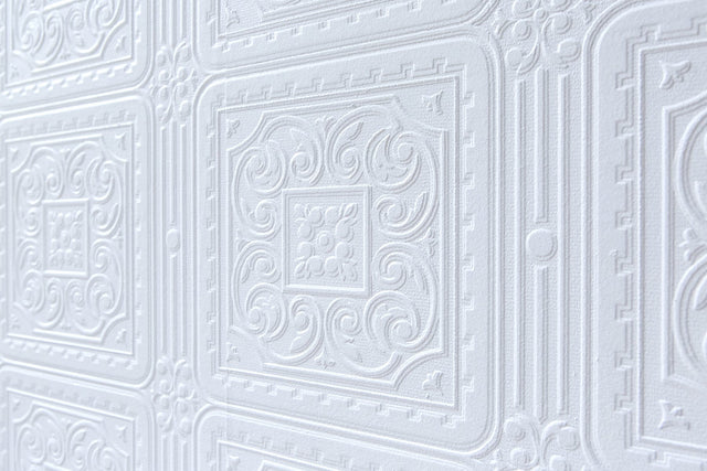 Turner Tile White Paintable Textured Vinyl Wallpaper
