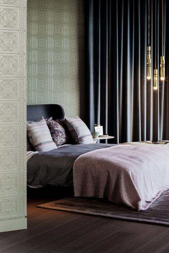 Turner Tile White Paintable Textured Vinyl Wallpaper