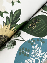 Flower Studies Blue Wallpaper with Whimsical Floral Vase Motif - York RF7401