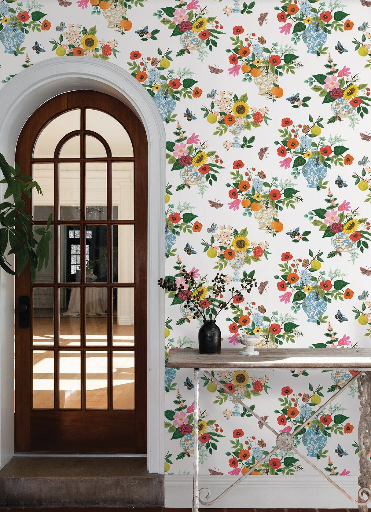 Flower Studies Bright Multi-Color Floral Whimsical Wallpaper - York RF7402