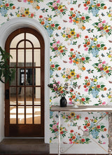 Flower Studies Bright Multi-Color Floral Whimsical Wallpaper - York RF7402