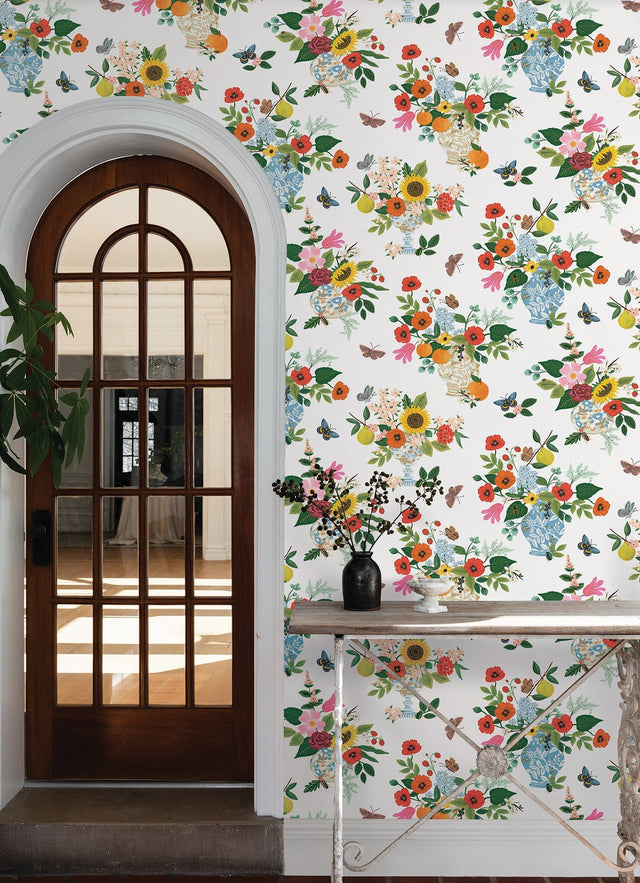 Flower Studies Bright Multi-Color Floral Whimsical Wallpaper - York RF7402