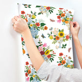 Flower Studies Bright Multi-Color Floral Whimsical Wallpaper - York RF7402