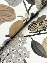 Flower Studies Linen Wallpaper with Whimsical Floral & Butterfly Motif - York RF7403