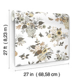 Flower Studies Linen Wallpaper with Whimsical Floral & Butterfly Motif - York RF7403