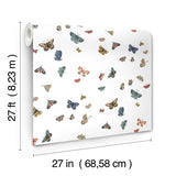 Butterfly House White Wallpaper with Whimsical Multicolor Butterfly Pattern - York RF7411