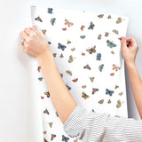 Butterfly House White Wallpaper with Whimsical Multicolor Butterfly Pattern - York RF7411
