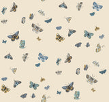 Butterfly House Linen Wallpaper with Whimsical Metallic Butterfly Motif - York RF7412