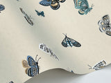 Butterfly House Linen Wallpaper with Whimsical Metallic Butterfly Motif - York RF7412