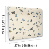 Butterfly House Linen Wallpaper with Whimsical Metallic Butterfly Motif - York RF7412