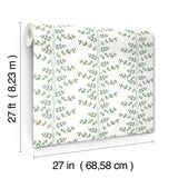 Climbing Vine Gold Wallpaper with Metallic Botanical Vine Stripe - York RF7424