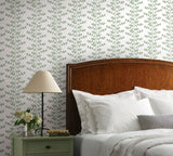 Climbing Vine Gold Wallpaper with Metallic Botanical Vine Stripe - York RF7424