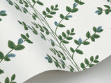 Climbing Vine Blue Wallpaper with Botanical Whimsical Vertical Vines - York RF7425