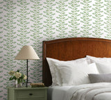 Climbing Vine Blue Wallpaper with Botanical Whimsical Vertical Vines - York RF7425