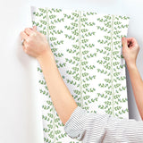 Climbing Vine Blue Wallpaper with Botanical Whimsical Vertical Vines - York RF7425