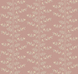 Climbing Vine Rose Wallpaper with Metallic Botanical Stripe - York RF7426