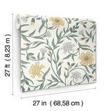 Aster Gold Wallpaper with Metallic Floral Vine Pattern - York RF7432