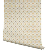 Emma Linen Wallpaper with Metallic Floral Trellis - York RF7443