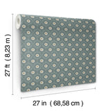 Emma Slate Blue Metallic Floral Whimsical Wallpaper - York RF7445