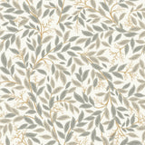 Willowberry Linen Wallpaper with Metallic Botanical Vines - York RF7463