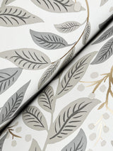 Willowberry Linen Wallpaper with Metallic Botanical Vines - York RF7463